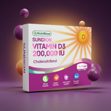 Sundion Vitamin D3 200,000 IU – High Potency Cholecalciferol Softgel